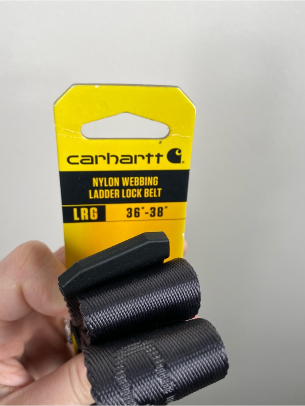 NWT Carhartt Men's Nylon Webbing Ladder Lock Belt - Charcoal Gray size Large - Picture 2 of 5